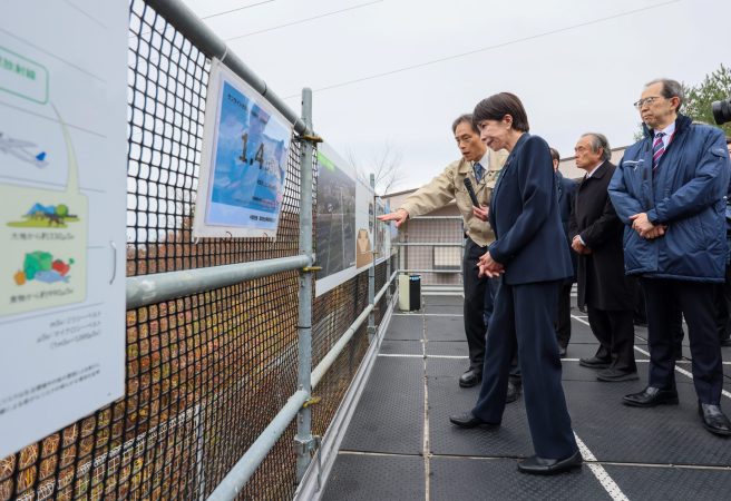 PM Takaichi visiting the Interim Storage Facility (ISF) in Fukushima Prefecture in December 2025, one month after her appointment as PM and about two months before the 2026 general election.